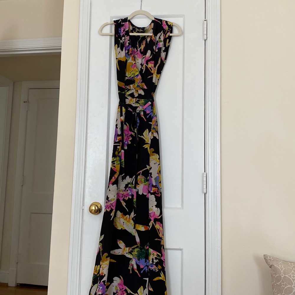 Yumi Kim size small black and floral wrap dress, silk